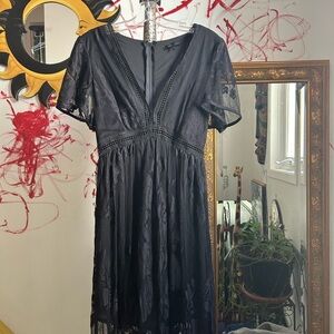 Symphony Black Lace Maxi Dress M